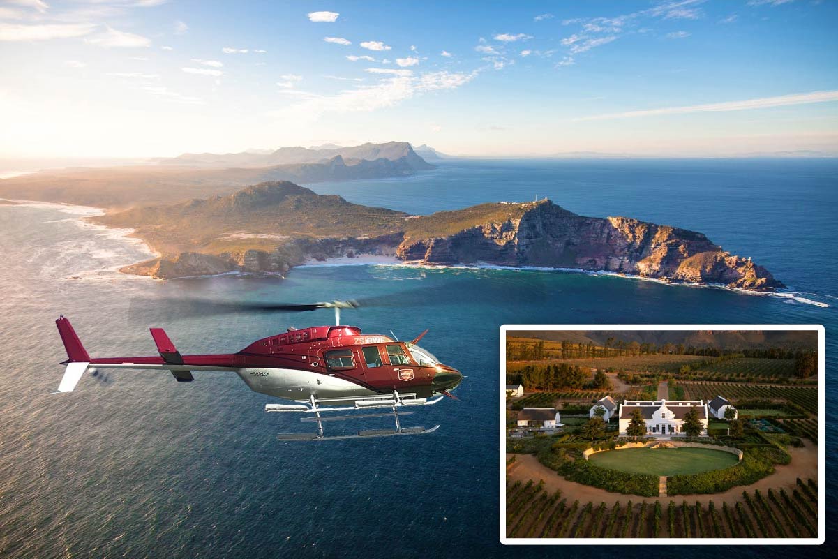 Brookedale Wine Farm Helicopter Flight via Cape point