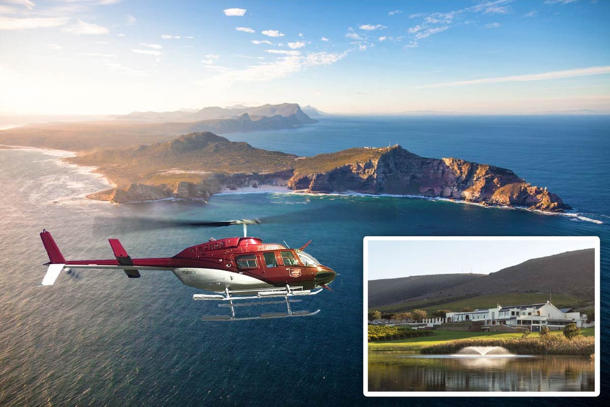 De Grendel Wine Farm via Cape Point Helicopter Flight Route